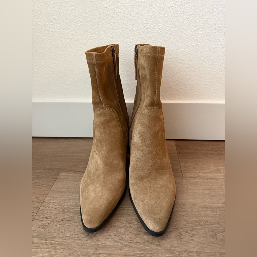 Zara Tan Suede Ankle Boots